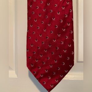 Nicky Milano Italian 100% Silk Handmade in Italy Men’s Navy Red Tie